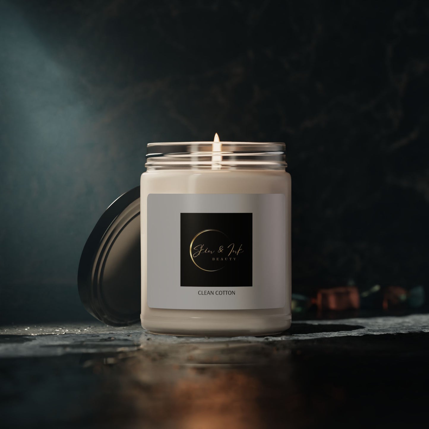 Clean Cotton Scented Soy Candle - 9oz Luxury Home Fragrance