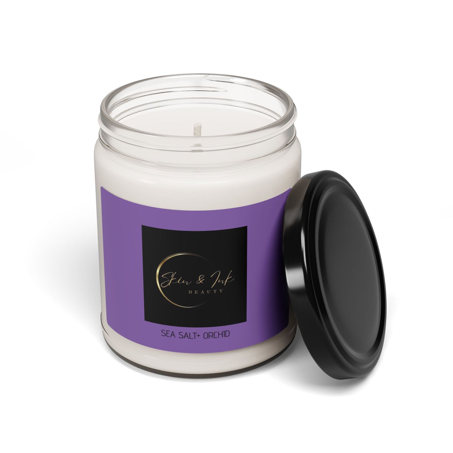 Sea Salt Orchid Scented Soy Candle - Relaxing Aromatherapy for Home