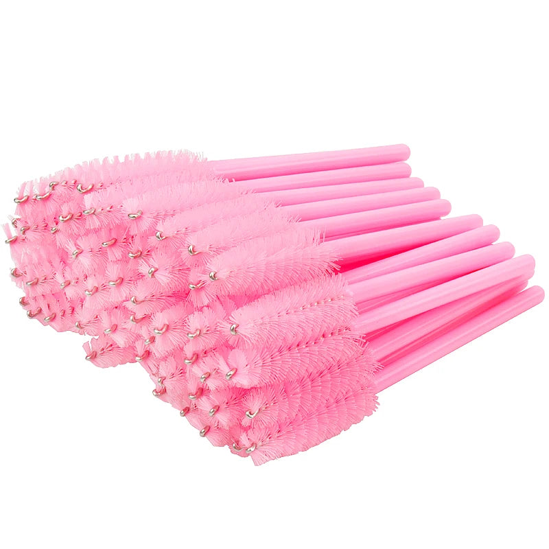 50pc Mini Eyelash Makeup Brush Short Handle Microbrush Mascara Wands